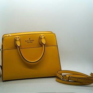 Kate Spade Madison Small/Mini Crossbody Bag Daffodil Yellow Leather Gold